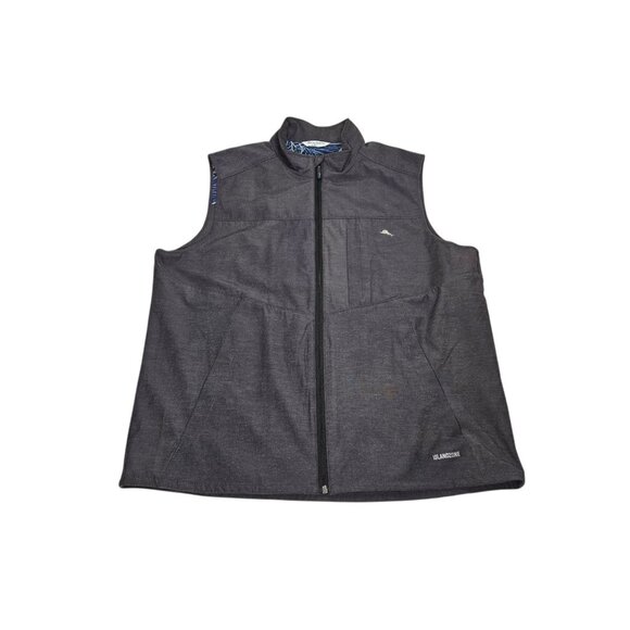 Tommy Bahama Chip And Run IslandZone Vest Men's Large Gray Full Zip Performance - Picture 1 of 14